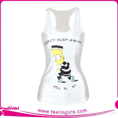 Wholesale Plain White Tank Top Print With Don't Slep Away